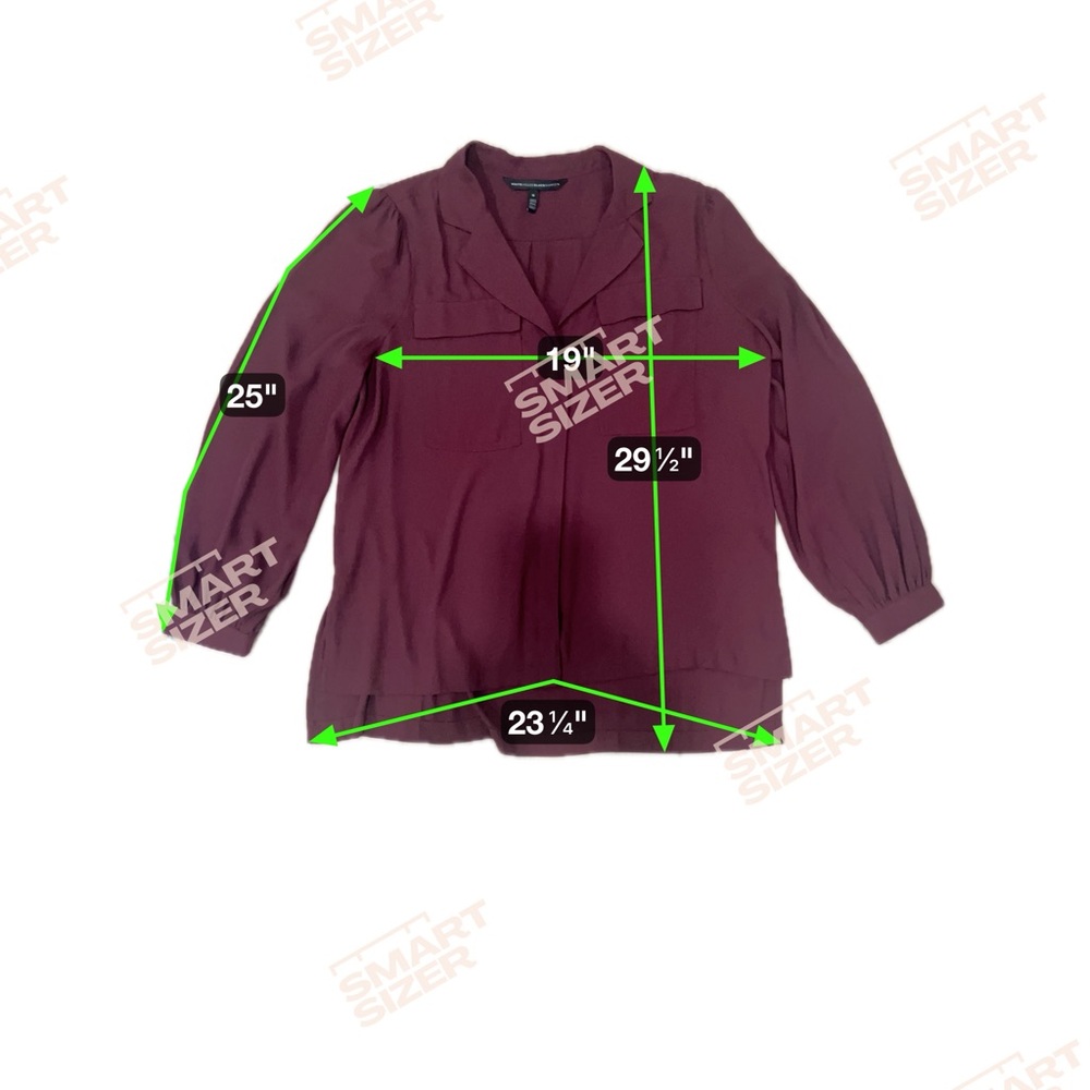 White House Black Market Medium Burgundy Women's Blouse - Picture 4 of 4